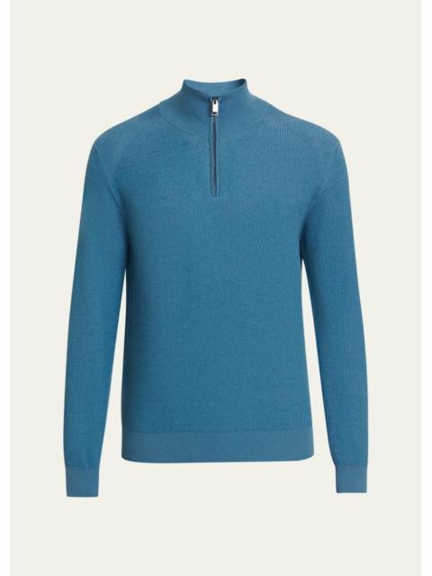 Brioni Men's Cashmere Quarter-Zip Sweater