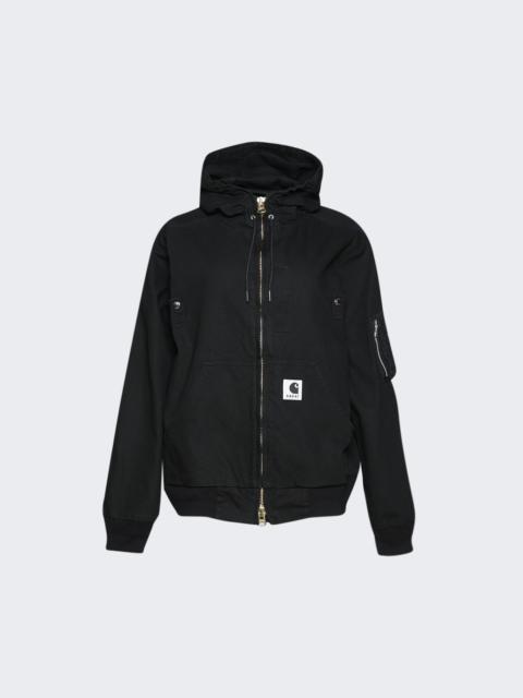 sacai X Carhartt Wip Washed Duck Hooded Blouson Black