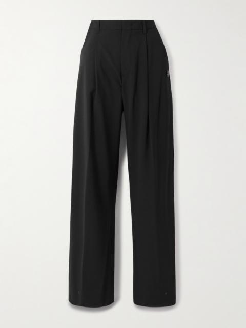 Moncler + Edward Enninful Pleated Woven Wide-leg Pants