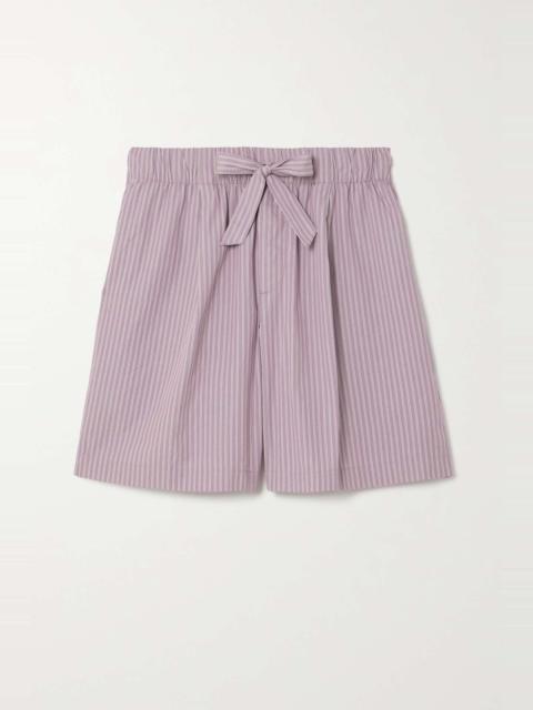 BIRKENSTOCK + TEKLA striped organic cotton-poplin shorts