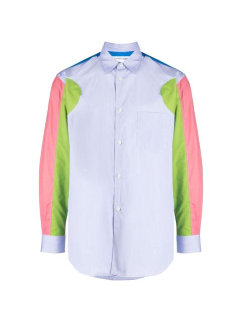 colour-block panelled cotton shirt