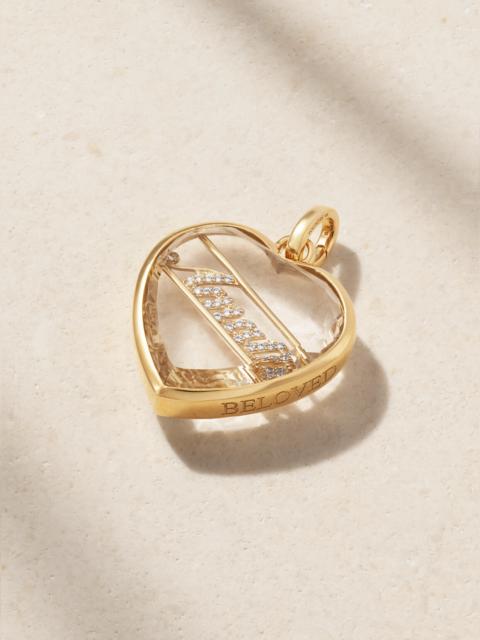 FOUNDRAE Amate 18-karat Gold, Quartz And Diamond Pendant