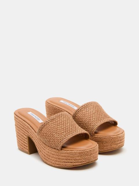 STEVE MADDEN TRIPPY COGNAC RAFFIA