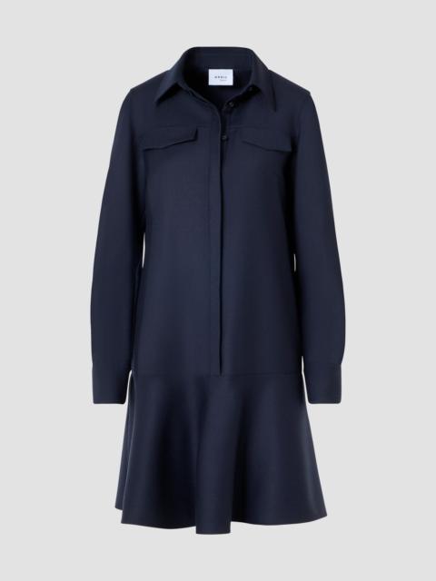 AKRIS Women's Wool Flannel Mini Shirtdress - Navy