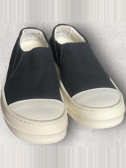 Rick Owens Black Canvas Boat Slip On sundaynightmare REVERSIBLE