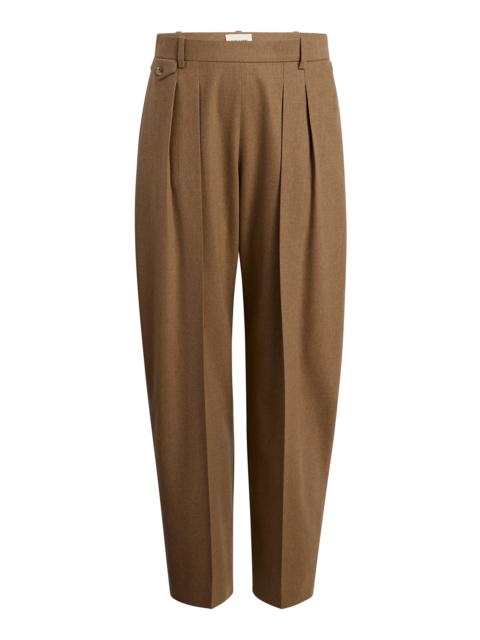KHAITE Dugan Tapered Wool Pants brown