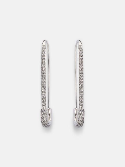 ANITA KO Safety Pin Extra Large 18kt white gold earrings with diamonds