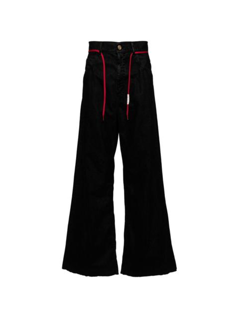 drawstring flared trousers