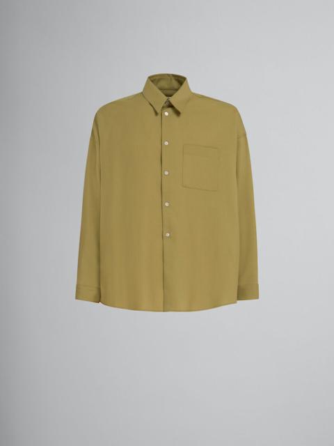 Marni GREEN TROPICAL WOOL LONG-SLEEVED SHIRT