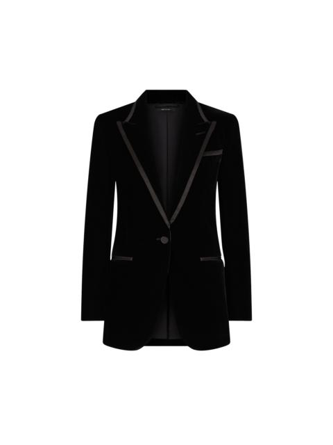 VELVET "WALLIS" SINGLE BREASTED TUXEDO JACKET