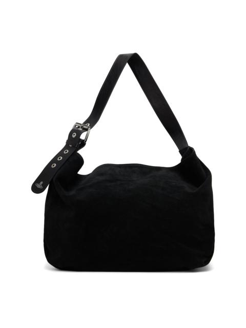 Vivienne Westwood Black Suede Maxime Large Crossbody Tote