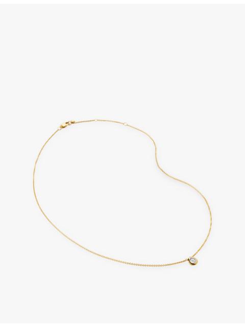 MONICA VINADER Solitaire Pear 18ct yellow gold-plated vermeil sterling-silver and 0.06ct lab-grown diamond necklace