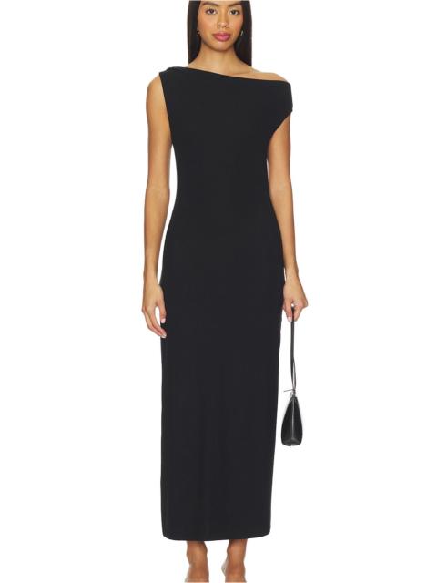 LESET Lauren Ruched Asymmetrical Shoulder Dress