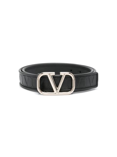 Valentino VLogo emboosed leather belt
