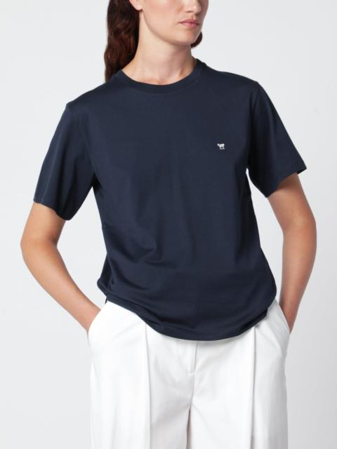 WEEKEND Max Mara Blue T-shirt in cotton with logo embroidery
