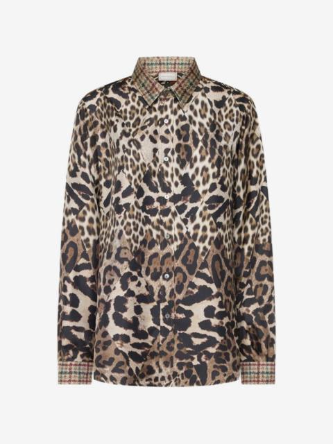 Pierre-Louis Mascia leopard-print silk shirt