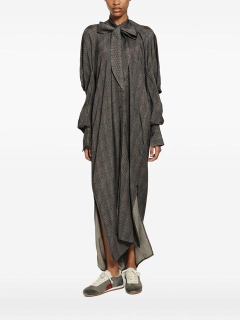 UMA WANG Corey printed pussy-bow coat