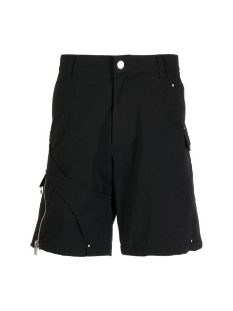 zip-detail cargo shorts