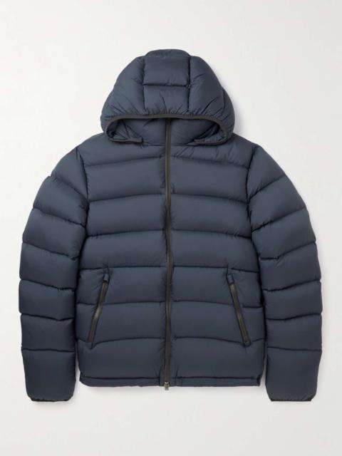 Quilted Nylon Hooded Down Jacket