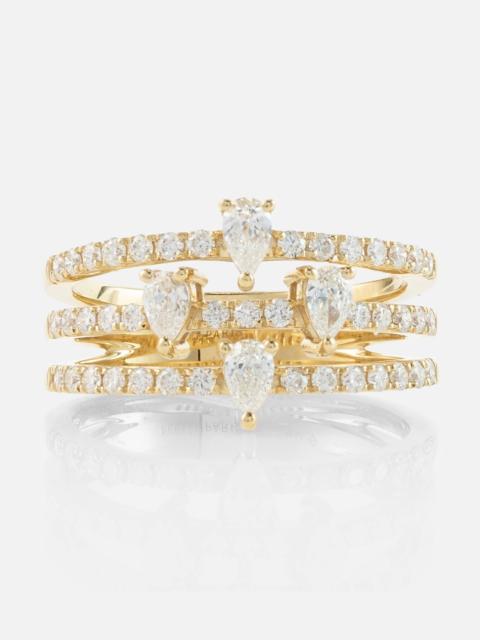 PERSÉE Héra 18kt gold ring with diamonds