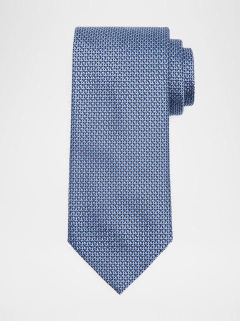 Brioni Men & apos;s Micro-Geometric Square Jacquard Silk Tie