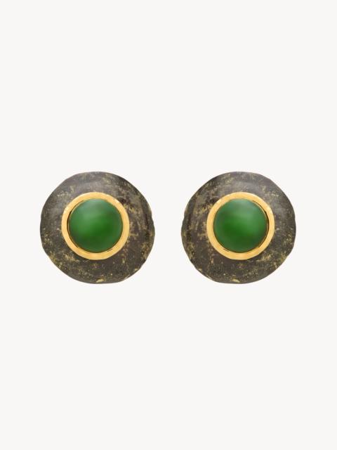 SAINT LAURENT CABOCHON EARRINGS IN CERAMIC