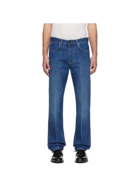 Givenchy Blue Straight Fit Shadow Washed Jeans