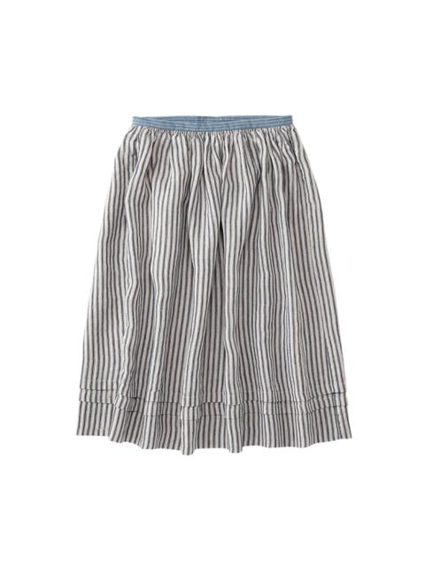 visvim GATHERED SKIRT STRIPES IVORY