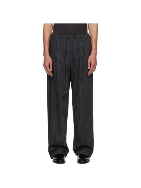 Wooyoungmi Gray Striped String Trousers