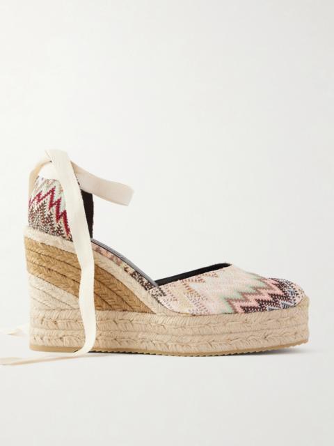 Missoni Eva 80 Striped Woven Espadrille Wedge Sandals