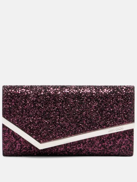 JIMMY CHOO Emmie glitter clutch
