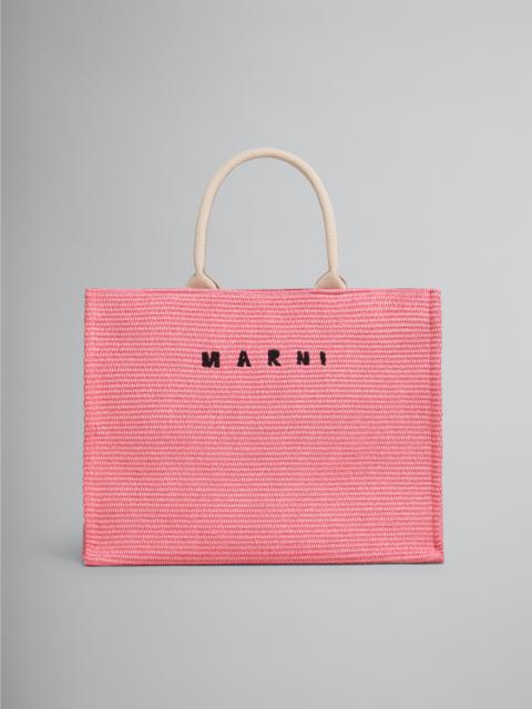 Marni LARGE PINK RAFFIA TOTE BAG