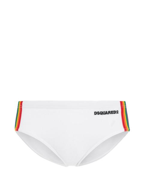 DSQUARED2 striped-detail swim brief