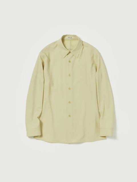 AURALEE Hard Twist Wool Dobby Shirt - Light Beige | REVERSIBLE