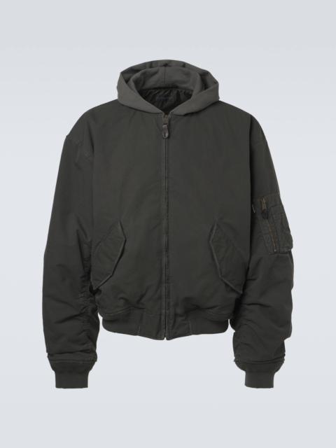 BALENCIAGA Cotton-blend hooded bomber jacket