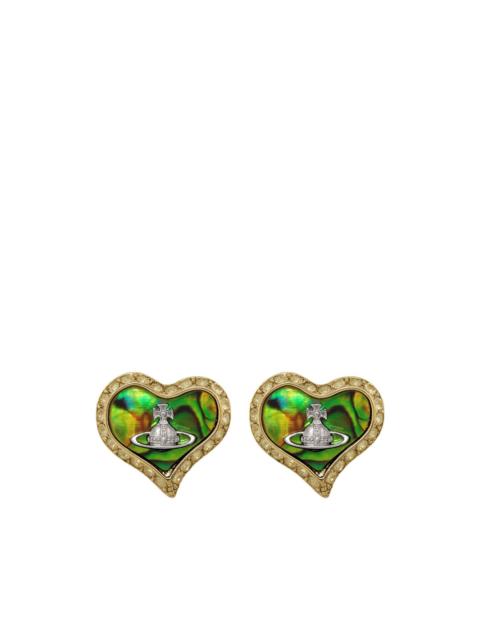 Vivienne Westwood Petra heart crystal-embellished stud earrings