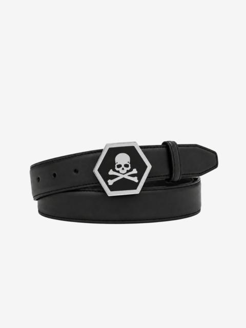 PHILIPP PLEIN leather belt skull