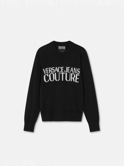 VERSACE JEANS COUTURE Institutional Logo Cashmer-Blend Knit Sweater