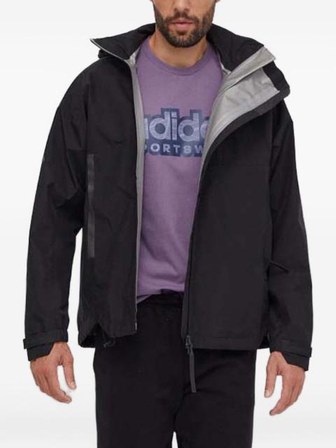 adidas three-stripe hooded jacket