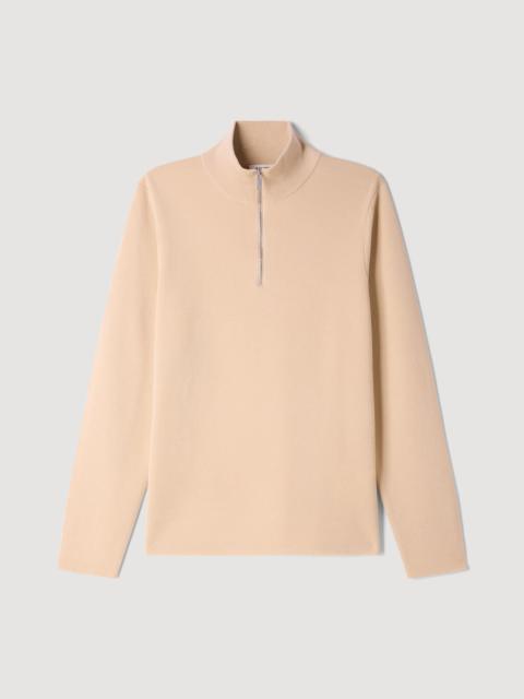 Sandro WOOL SWEATER WITH ZIP COLLAR