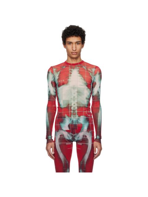 Jean Paul Gaultier SSENSE Exclusive Red & Blue 'The Squeletor' Top