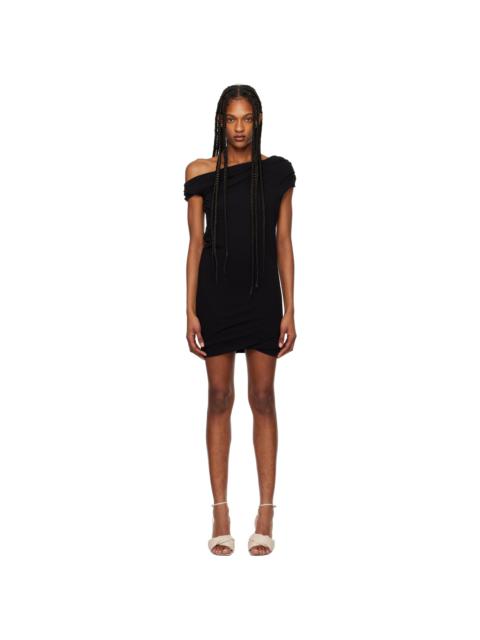 MSGM Black Off-The-Shoulder Minidress