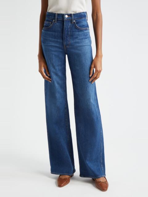 Veronica Beard Taylor High Waist Wide Leg Jeans in Bright Blue at Nordstrom