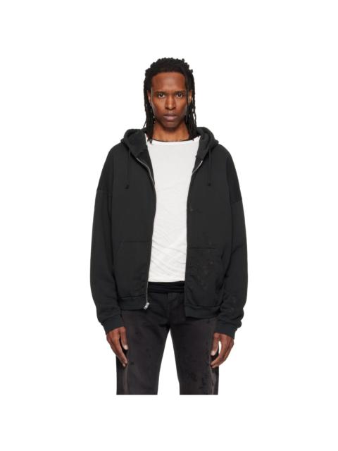 AlLEXANDER DIGENOVA Black Zip Up Painter Hoodie