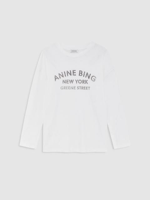 ANINE BING Ivan Long Sleeve New York Stencil - Ivory
