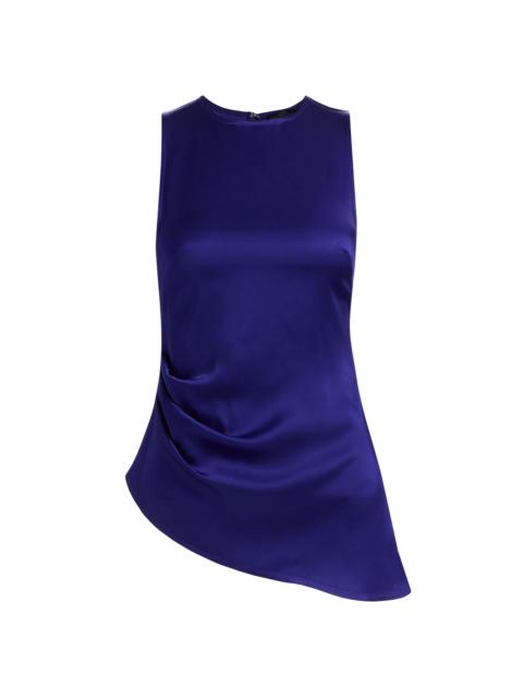 LAPOINTE Women's Satin Asymmetric Top - Indigo