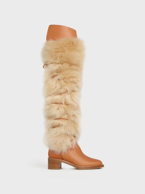 CELINE Celine Folco Boot in Lamb fur and Calfskin