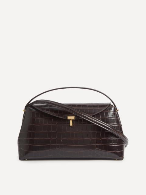TOTEME T-Lock Croco-Embossed Top Handle Bag