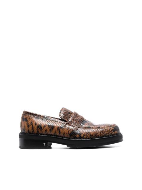 AMI Paris snakeskin-effect leather loafers