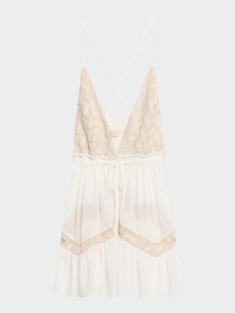 RAMY BROOK Kerry Crochet-Trim Mini Dress